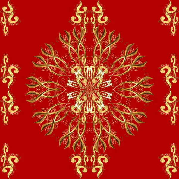 Золота Орнаментальна Ілюстрація Шпалер Вінтажний Елемент Дизайну Східному Стилі Декоративні — стоковий вектор