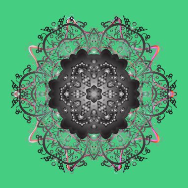 Tatil tasarım Noel ve yeni yıl moda için yazdırır. Yeşil, gri ve nötr renkler. Yeşil, gri ve tarafsız kar taneleri. Noel desen kar taneleri arka plan ile. Vektör çizim