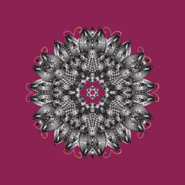 Güzel kış süs. Kar taneleri koleksiyonu. Vektör mor, gri ve tarafsız kar taneleri izole. Vektör çizim.