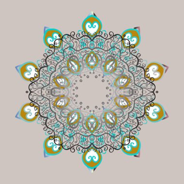 Vektör kış desen. Arka plan çiçek elemanları ile. Vektör çizim. Tarafsız, gri ve mavi renkler Tasarla.