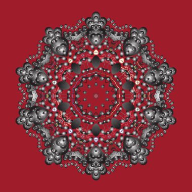 Kar taneleri arka planda. Kar taneleri deseni. Arkaplanda soyut kar taneleri olan düz tasarım. Kar tanesi süsleme deseni. Vektör illüstrasyonu.