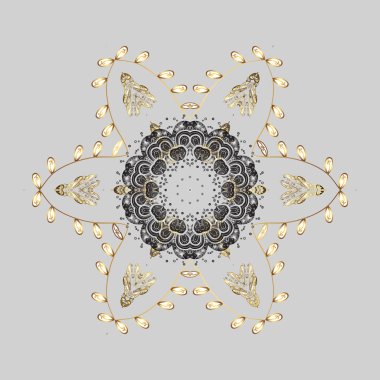 Vektör kar taneleri arka planı. Soyut kar taneleri arkaplanda izole edilmiş düz dizayn. Vektör çizimi. Kar tanesi rengarenk desen. Kar taneleri deseni.