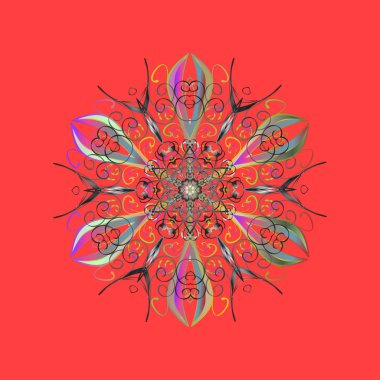 Yetişkin boyama sayfaları, Sanat Terapisi, bohem dövme için serbest sanatsal etnik illüstrasyon, tişört baskı, poster, logo vektör kroki desenli. Zentangle kış kar tanesi Noel, yeni yıl için.