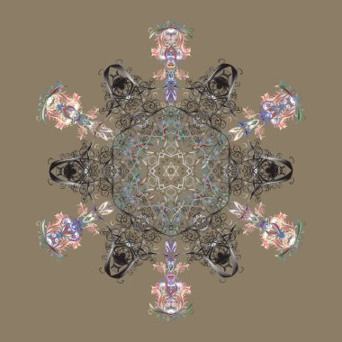 Bej, gri ve nötr renkler. Vektör çizim. Tatil tasarım Noel ve yeni yıl moda için yazdırır. Kar taneleri arka plan ile Noel kalıbı.