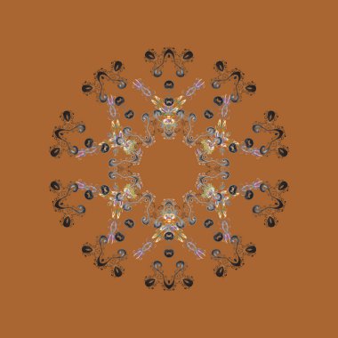 Vektör kar tanesi simgesi. Düz tasarım. Kar tanesi simgesi, izole. Vektör kış kar taneleri renkli arka plan üzerinde. Vektör çizim.