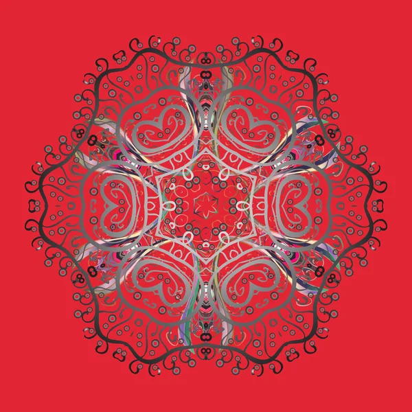 Kış kar taneleri, vektör arkaplan. Yüzey için yinelenen doku, ambalaj kağıdı, renkli arkaplanda kar tanesi.