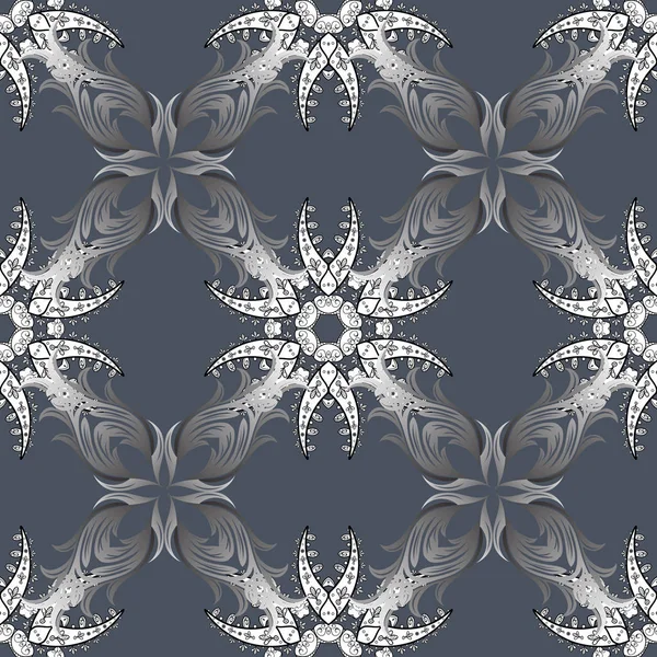 Arabesque Mandala Coloré Sur Fond Bain Bleu Gris Blanc Modèle — Image vectorielle