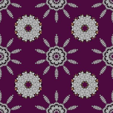 Mor, beyaz ve siyah renkler beyaz karalamalar ile karalamalar desen. Vektör desen. Sorunsuz karalamalar oryantal tarzı arabesk bukleler dokulu.