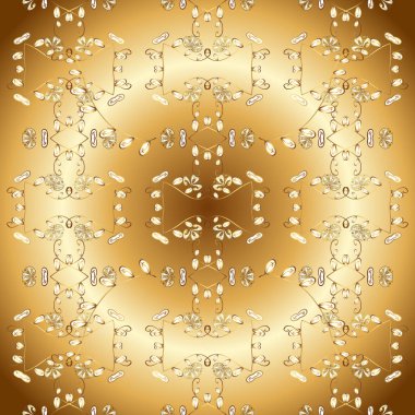 Bir bej ve sarı renkleri altın elemanları ile altın izi. Süslü dekorasyon. Lüks, Kraliyet ve Victoria kavramı. Vektör vintage Barok çiçek süs desenli altın.