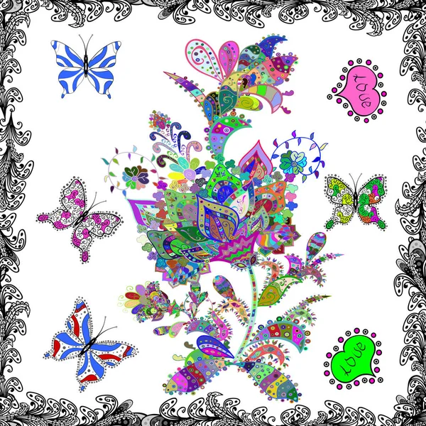 Vecteur Fleurs Plates Motif Sans Couture Conception Papier Emballage Cadeau — Image vectorielle