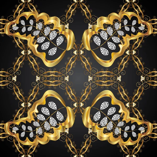 Золоті Шпалери Тлі Текстури Золотий Квітковий Орнамент Стилі Бароко Золотий — стоковий вектор