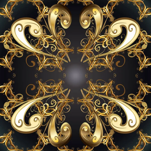 Nahtlose Orientalische Ornamente Stil Des Barock Vektor Traditionelle Klassische Goldene — Stockvektor