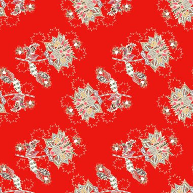 Düz çiçek öğeleri tasarım. Çocuk tarzı. Bahar Tema Dikişsiz desen arka plan rengi. Çiçek ile sorunsuz vektör arka plan.