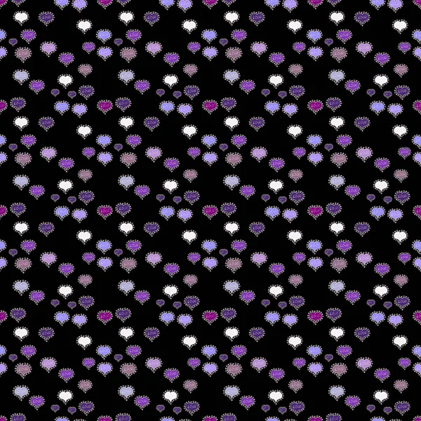 Бесшовный Векторный Фон Черным Фиолетовым Нейтральным Сердцем Любовь Свадьба День — стоковый вектор