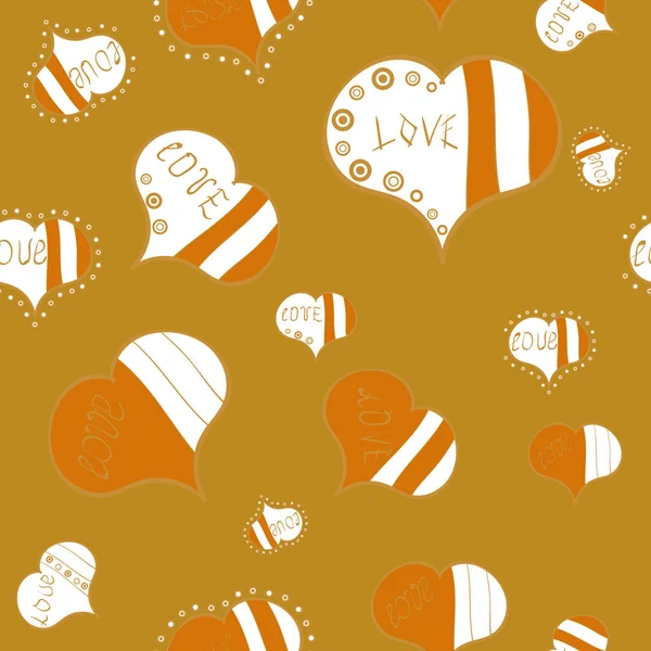 Valentine Day Card Seamless Background Pattern Heart Vector Illustration Cute — Stock Vector