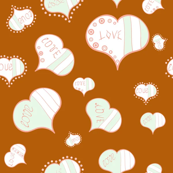 Endless Background Hand Drawn Figures Orange White Neutral Colors Vector — Stock Vector