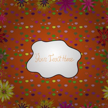 Çiçekli, yapraklı, çiçeksiz çiçek desenli. El çizimi. Vektör illüstrasyonu.