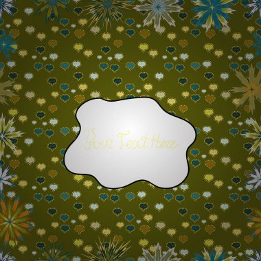 Vektör çiçek desenli çiçekli doodle tarzında. Nazik, güzel çiçek arka plan. Yeşil, beyaz ve sarı renkler çiçekler.