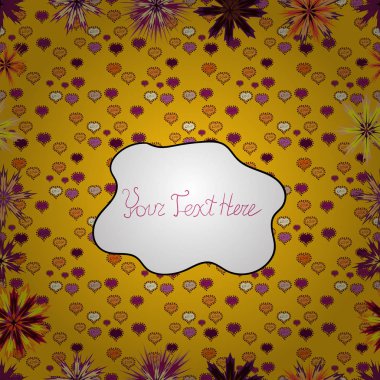 Tekstil, kapak tasarımı için mükemmel. Çiçekler sarı, beyaz ve mor renkler. Elle çizilmiş Dikişsiz sonbahar çiçek desen. Renkli sarı, beyaz ve mor seamless modeli. Doodle stili.