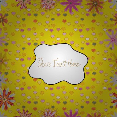 Dikişsiz desen zarif dekoratif süsleme moda için baskı, karalama defteri, ambalaj kağıdı, duvar kağıdı. Sarı, beyaz ve turuncu renkleri vektör çizim resimleri.