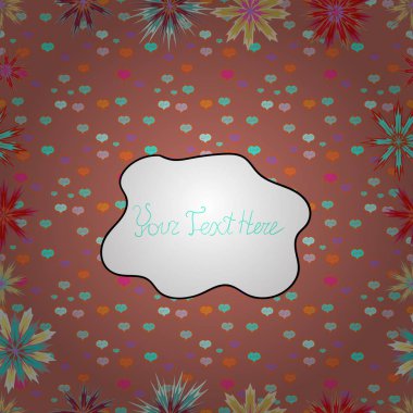 Kağıt, tebrik kartları, poster ve başlık sayfası kaydırma hediye tasarım tasarım. Pembe, beyaz ve turuncu renkleri çiçekler. Vektör düz çiçek seamless modeli.