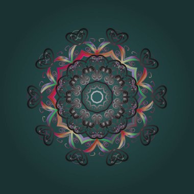 Kar taneleri arka plan. Kar tanesi süs desen. Vektör çizim. Snowflakes desen. Düz çizmek özgeçmişlerine izole soyut kar taneleri ile.