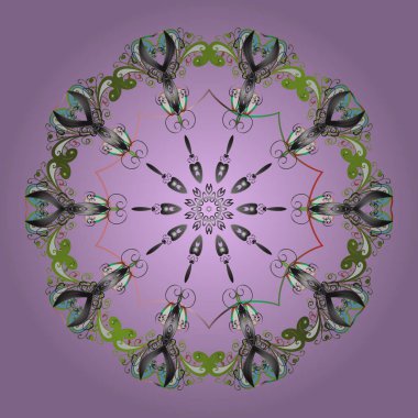 Düz renkli arka plan üzerinde izole kar taneleri tasarımı. Kar taneleri arka plan. Snowflakes desen. Kar tanesi süs desen. Vektör çizim.