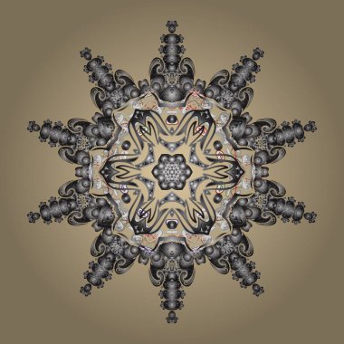 Vektör çizimi. Vektör kar taneleri deseni. Renkli arkaplanda sevimli kar taneleri.