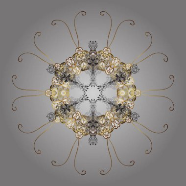 Vektör çizim. Snowflakes desen. Vektör kar taneleri arka plan. Kar tanesi renkli desen. Renk arka plan üzerinde izole soyut kar taneleri ile düz tasarım.