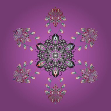 Snowflakes desen. Kar taneleri arka plan. Vektör çizim. Kar tanesi süs desen. Düz çizmek özgeçmişlerine izole soyut kar taneleri ile.