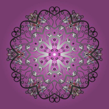 Snowflakes desen. Kar tanesi süs desen. Kar taneleri arka plan. Vektör çizim. Düz çizmek özgeçmişlerine izole soyut kar taneleri ile.