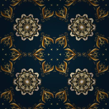 Dikişsiz desen nazik, mavi, kahverengi ve bej renkler bahar. Vektör çizim. Suluboya resim.