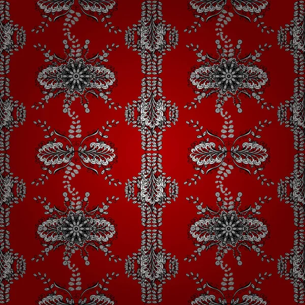 Rote Schwarze Und Weiße Farben Mit Farbigen Ornamenten Mandala Basierend — Stockvektor