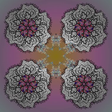 Kar taneleri ve vektör arkaplanlı Noel karalamaları. Vektör illüstrasyonu.