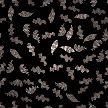 Desen siyah, tarafsız ve gri renkler. Soyut karalamalar desen. Sorunsuz şirin kumaş deseni. Kupa baskı, Bebek giyim, duvar kağıdı, sarma kutuları vb kullanılabilir. Vektör çizimi. -hisse senedi.