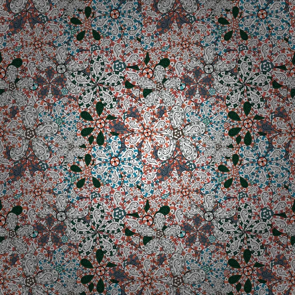 Illustration Florale Vectorielle Beau Textile Modèle Élégant Sans Couture Avec — Image vectorielle