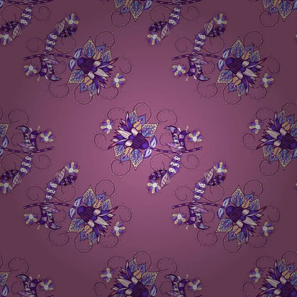 Sur Des Couleurs Violettes Violettes Neutres Modèle Sans Couture Dans — Image vectorielle