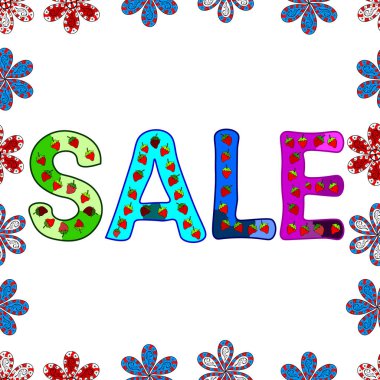 Gönderen indirim için. Sorunsuz. Vektör çizim. Metin ile parlak arka plan. Yazı. En iyi satışı büyük başlığı.