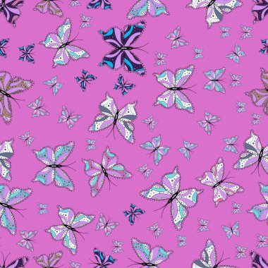 Tekrarlanan karalamalar. Sorunsuz colorfil desen. Mistik, sembolleri. El çizimi bir menekşe, tarafsız ve beyaz arka plan üzerinde.