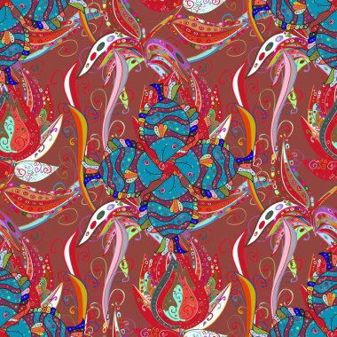 Klasik nakış tropikal deniz, dalga, balıklar, kesintisiz moda deseni. Modern giyimleri, t-shirt tasarım. Vektör. Sorunsuz. Nakış deniz yaşamını, deniz kabukları, tropikal balıklar.