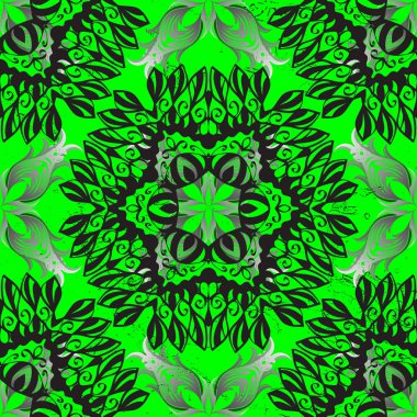 Tasarım ve hediye paketleme kağıt, tebrik kartları, afiş ve posterler tasarım. Varicologray, vektör yeşil ve tarafsız sorunsuz illüstrasyon.