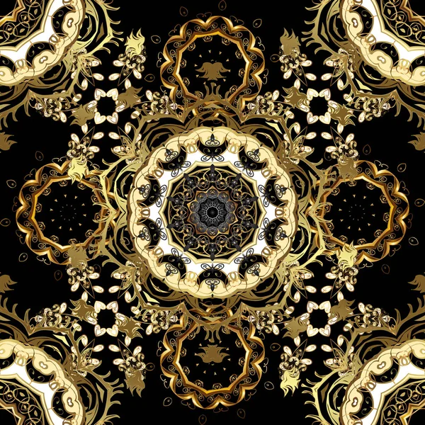 Luxe Royal Sans Couture Baroque Doré Damassé Vintage Motif Vectoriel — Image vectorielle