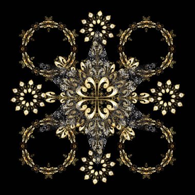 Kar tanesi renkli desen. Snowflakes desen. Vektör çizim. Vektör kar taneleri arka plan. Renk arka plan üzerinde izole soyut kar taneleri ile düz tasarım.