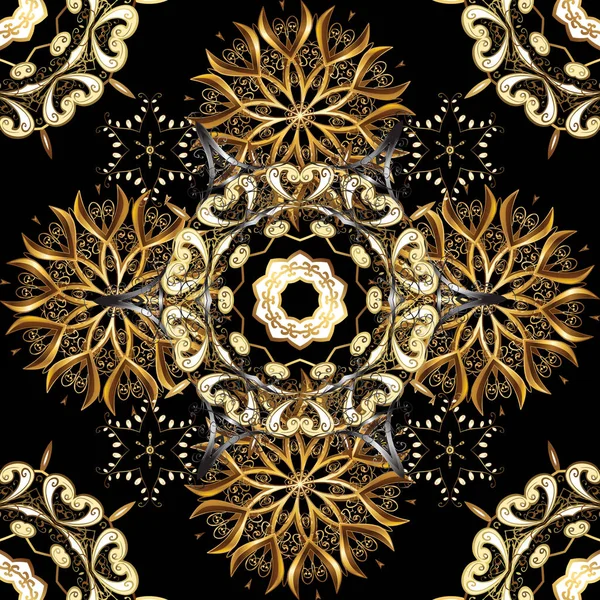 Απρόσκοπτη Δαμασκηνό Κλασικό Χρυσό Μοτίβο Εικονογράφηση Διάνυσμα Αφηρημένα Φόντο Διάνυσμα — Διανυσματικό Αρχείο