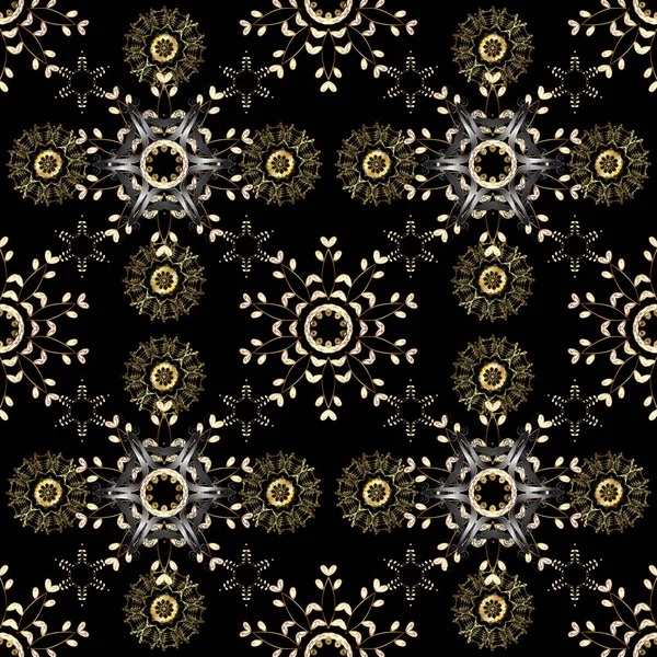 Sömlös Orientalisk Prydnad Barock Stil Vector Traditionella Klassiska Gyllene Sömlösa — Stock vektor