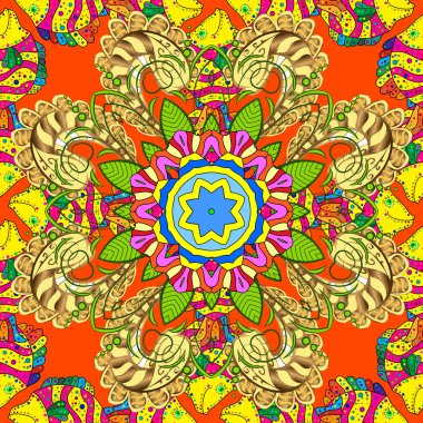 Vektör suluboya çiçek desenli, narin çiçekler, sarı, turuncu ve yeşil çiçekler, tebrik kartı şablonu. Güzel kumaş deseni.