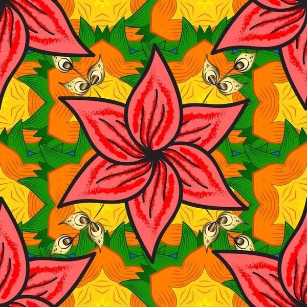 Trendige Nahtlose Floral Pattern Vector Illustration Schöne Stoffmuster Farbe Sommer — Stockvektor