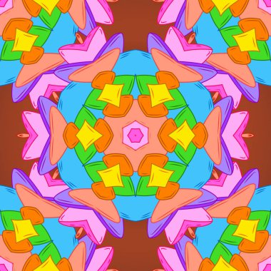 Vektör - hisse senedi. Dikişsiz güzel kumaş desen. Güzel arka plan. Doodles'ın şirin desen. Bu olabilir duvar kağıdı kullanılan, kupa baskı, Bebek giyim, kutuları vb kaydırma. Turuncu, mavi ve pembe renkler.