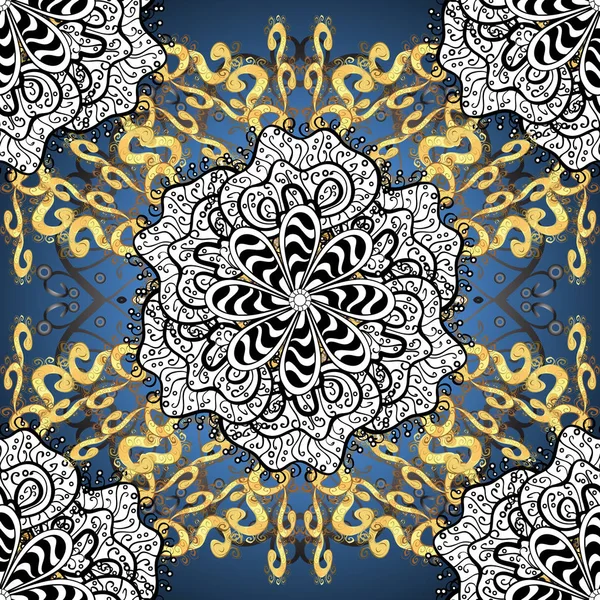 Mandala Vectoriel Dessiné Main Motif Abstrait Coloré Sur Une Couleur — Image vectorielle