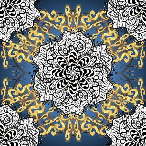 Etniczne Tekstury Orient Symetria Koronki Tkaniny Kolorowe Mandala Wzór Tło — Wektor stockowy